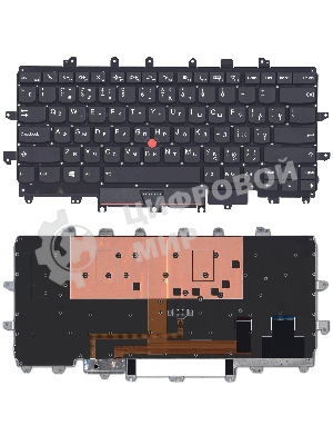 Клавиатура для ноутбука Lenovo ThinkPad X1 Carbon Gen 4 2016 черная без рамки с подсветкой