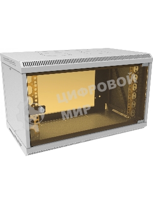 Шкаф коммутационный Suprlan (05-1060) настенный 6U 600x350 мм пер. дв. стекл направл. под закл. гайки 70 кг RAL 7035 285 мм 13.3 кг 360 мм