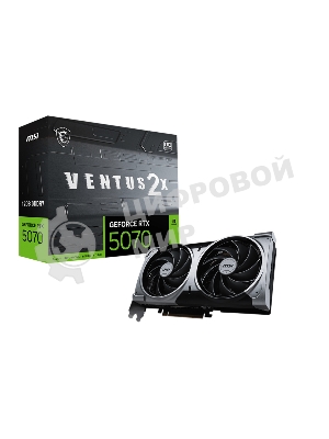 Видеокарта MSI RTX 5070 12G VENTUS 2X OC RTX 5070 PCI-E 5.0 GDDR7 2542/28000 HDMIx1 DPx3 HDCP Ret