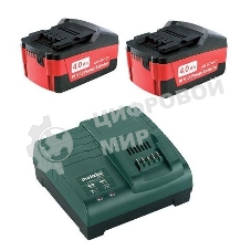 Набор аккумуляторов Metabo в + ЗУ 2 акк 4.0А·ч 18В+ЗУ ASC 30-36