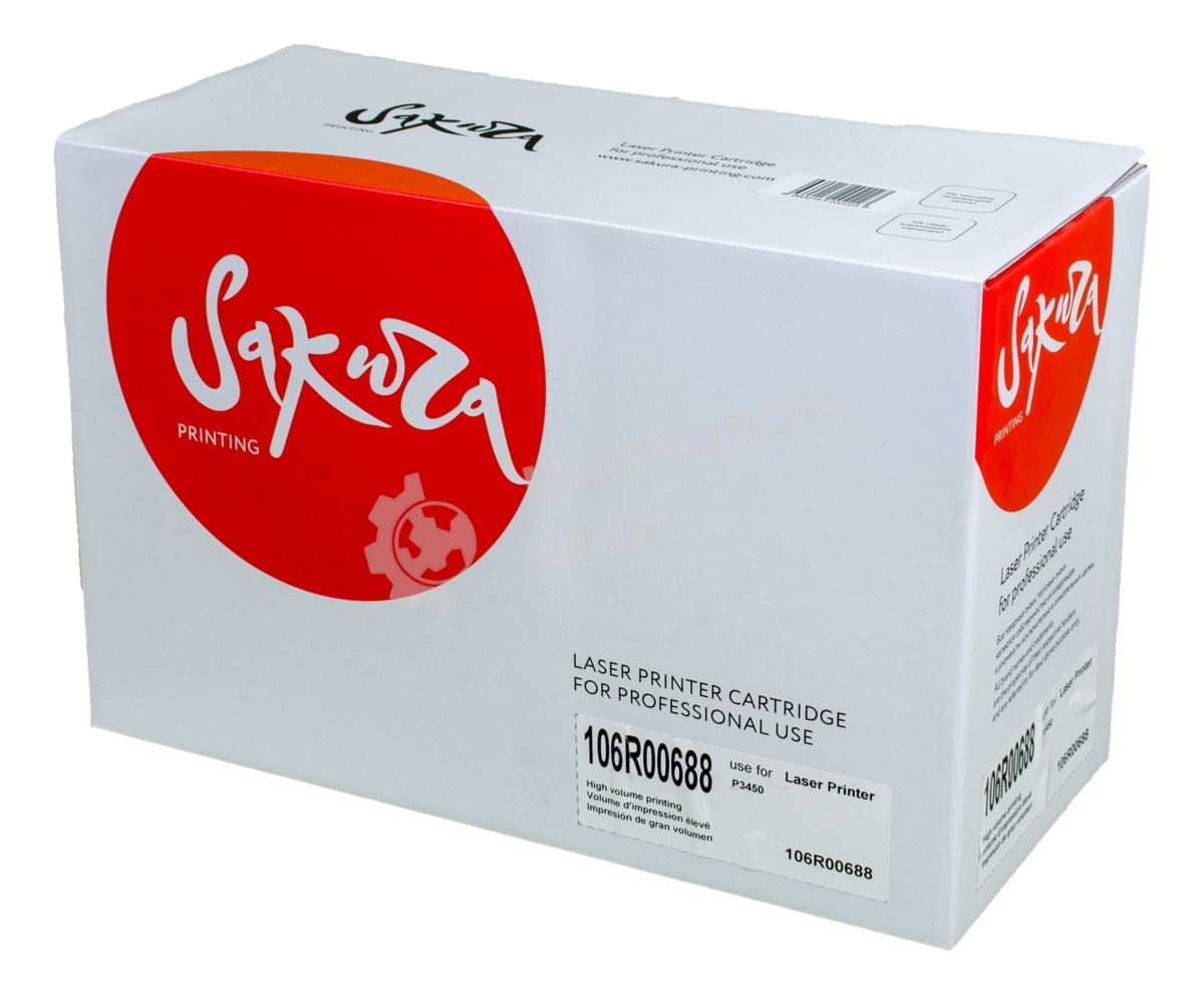 Картридж лазерный Sakura 106R00688 для Xerox P3450, черный, 10000 к.