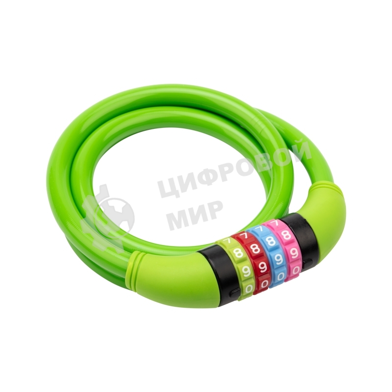 Тросовый кодовый замок взломостойкий для велосипедов и колясок Четыре сезона 100 см зеленый 79-0203