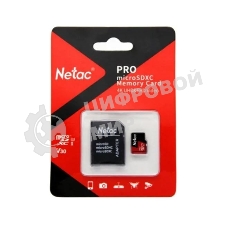 Флеш Карта MicroSD card Netac P500 Extreme Pro 256Gb, retail version w/SD adapter