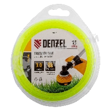 Леска для триммера Denzel зубчатый квадрат, 3мм х 15м, блистер FLEX CORD