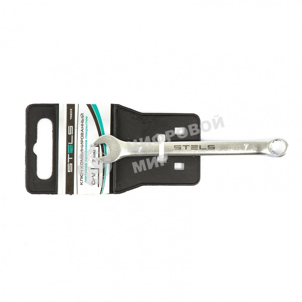 Ключ комбинированный Stels 7 мм, CrV, матовый хром