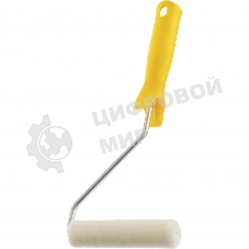 Мини-валик в сборе Сибртех Лаки, 110 мм, ворс 5 мм, D - 16 мм, D ручки - 6 мм, велюр