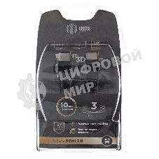 Кабель аудио-видео Cactus CS-HDMI.2-3 HDMI (m)/HDMI (m) 3м. позолоченные контакты черный