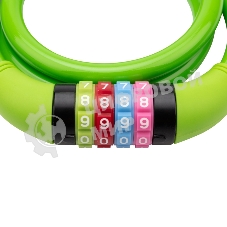 Тросовый кодовый замок взломостойкий для велосипедов и колясок Четыре сезона 100 см зеленый 79-0203