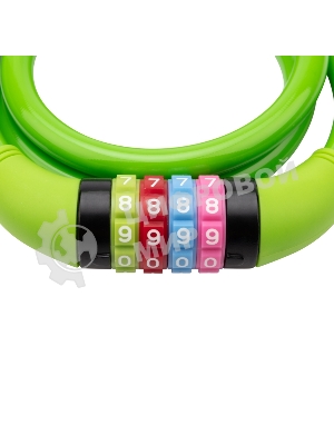 Тросовый кодовый замок взломостойкий для велосипедов и колясок Четыре сезона 100 см зеленый 79-0203