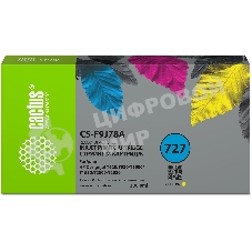 Картридж струйный Cactus CS-F9J78A 727 желтый (300 мл) для HP DJ T920/T930/T1500/T1530/T2500/T2530