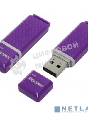 Флешка USB Smartbuy Quartz Violet (SB32GbQZ-V), 32Gb, USB 2.0, R/W 25/15, фиолетовый
