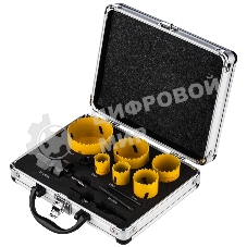 Набор коронок Kranz Bimetal (22, 25, 35, 40, 51, 67), 11 предметов, металлический кейс