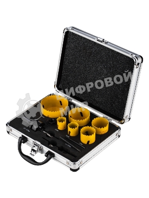 Набор коронок Kranz Bimetal (22, 25, 35, 40, 51, 67), 11 предметов, металлический кейс