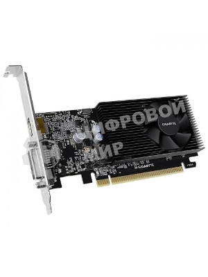 Видеокарта Gigabyte GV-N1030D4-2GL NVidia GeForce GT 1030, 2Gb DDR4/64-bit, PCI-Ex16 3.0, DVI-Dx1, HDMI2.0bx1, LP, 2-slot cooler, Retail