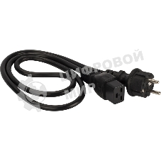 Шнур питания Lanmaster LAN-PP19/SH-0.5-BK C19-Schuko проводник.:3x1.5мм2 0.5м 220В 16А черный