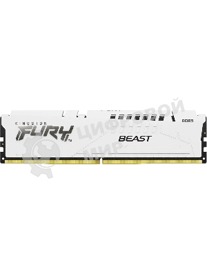 Оперативная память Kingston Fury Beast, DDR5, 16Gb (1x16GB), 5600MHz, CL36, DIMM, с радиаторами, белый