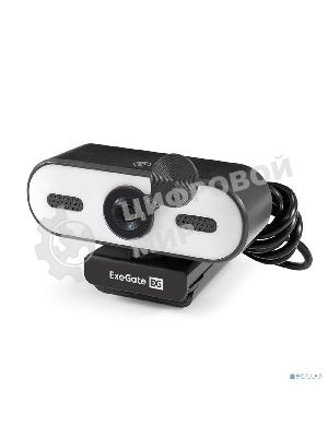 Веб-камера ExeGate eStudio EW-722 2560x1440, 30 кадр/с, USB Type-A, микрофон (2 шт, шумоподавление), автоматическая фокусировка, автоосвещение, шторка приватности, универсальное крепление