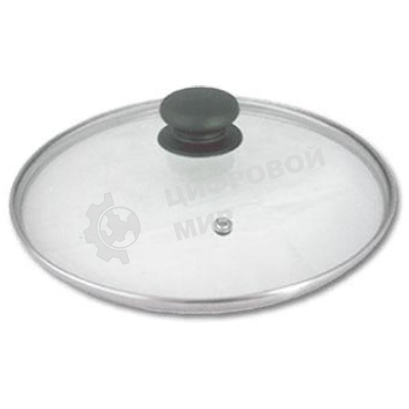 Крышка стеклян. TimA 4718 с ручкой с металл/обод 18 см низ