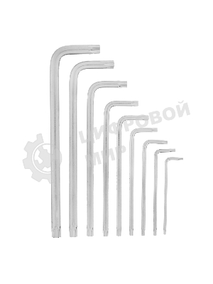 Набор ключей Matrix имбусовых TORX, 9 шт: T10-T50, CrV, удлиненные, сатин.