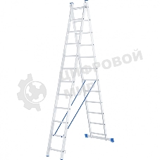 Лестница Сибртех, 2 х 12 ступеней, алюминиевая, двухсекционная