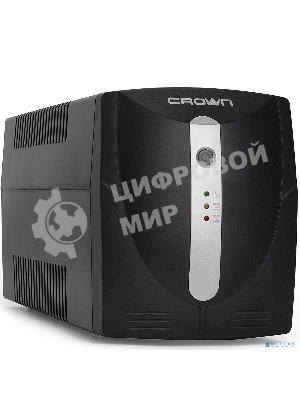 Источник бесперебойного питания Crown CMU-1000X (1000VA/600w; Off-Line; 2 х Euro с резервным питанием и фильтрацией; 12V7AH х 2; Металл)