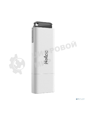 Флешка USB Netac U185 (NT03U185N-064G-20WH), 64Gb, USB 2.0, R/W 25/10, белый/серый