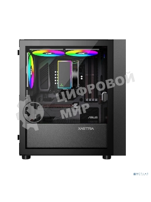 Компьютерный корпус XASTRA A305M 3ARGb Black mATX/Mesh/tempered glass/2x140мм + 1x120мм ARGb PWM fans/Door/ A305M-2FC14A-1FC12A-D