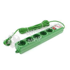 Фильтр-удл. Power Cube PC 3м 5р, зел. 10А/2,2кВт