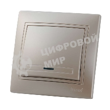 Выключатель 1-кл. СП Мира 10А IP20 с подсветкой жемчуж. белый перламутр LEZARD 701-3030-111