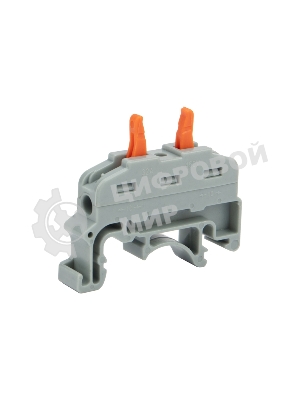 Клемма соединительная Rexant многоразовая проходная 1 полюс с креплением на DIN-рейку (0,08-4 мм²), серая (25 шт./уп.)