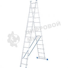 Лестница Сибртех, 2 х 13 ступеней, алюминиевая, двухсекционная