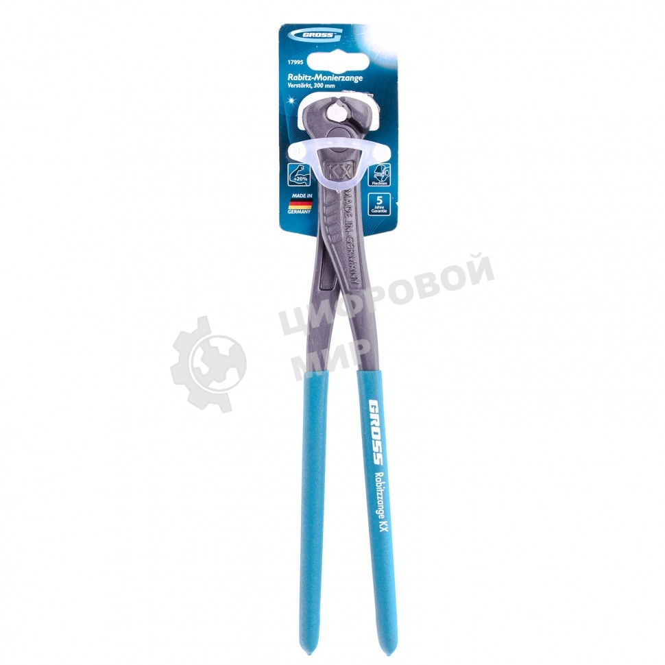 Клещи торцевые, усиленные, обливные рукоятки, 300 мм Gross