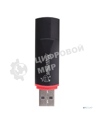 Флешка USB Smartbuy Crown black (SB4GBCRW-K), 4Gb, USB 2.0, R/W 25/15, черный/красный