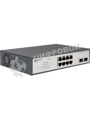 Коммутатор неуправляемый PoE ORIGO Unmanaged Switch 8x1000Base-T PoE, 2x1000Base-X SFP, PoE Budget 120W, 19