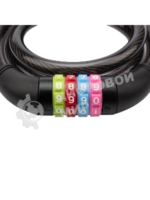 Тросовый кодовый замок взломостойкий для велосипедов и колясок Четыре сезона 100 см черный 79-0206