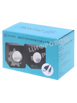 Акустическая система Oklick OK-331 2.0 черный 6Вт