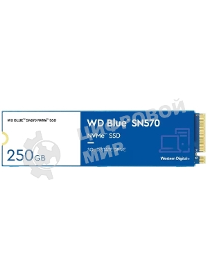 Накопитель SSD WD 250Gb, PCIe 3.0 x4, M.2 2280, Blue SN570 NVMe, R/W 3300/1200