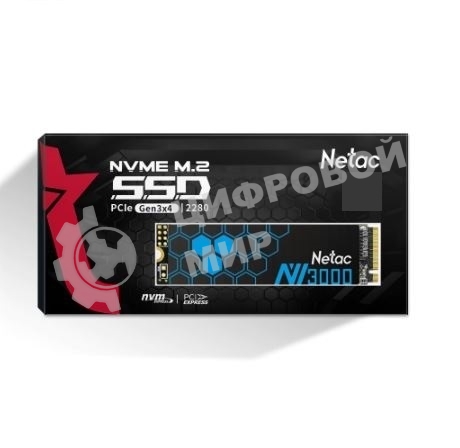 Накопитель SSD Netac NV3000, 2Tb, PCIe 3.0 x4, M.2 2280, NVMe, R/W 3100/2100, с радиатором