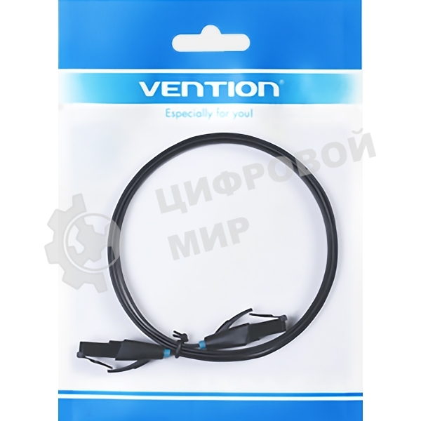 Патч-корд Vention прямой UTP cat.6, RJ45 - 5м. плоский черный
