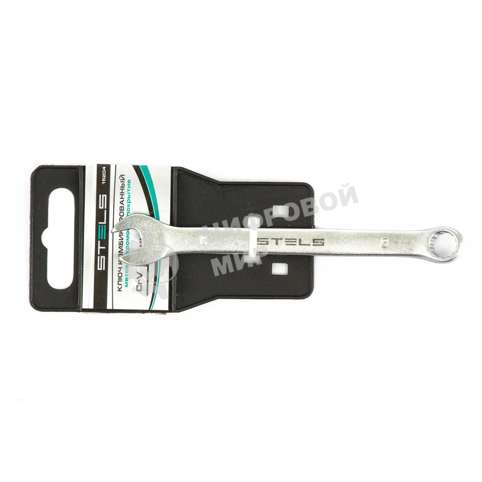 Ключ комбинированный Stels 8 мм, CrV, матовый хром