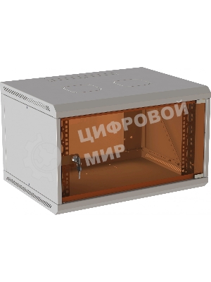 Шкаф коммутационный Suprlan (05-1060) настенный 6U 600x350 мм пер. дв. стекл направл. под закл. гайки 70 кг RAL 7035 285 мм 13.3 кг 360 мм