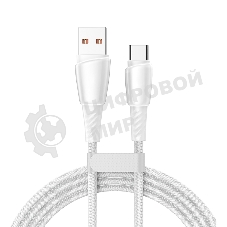 Кабель USB-A – Type-C, 5А, 100Вт, 1м, в белой нейлоновой оплетке Rexant