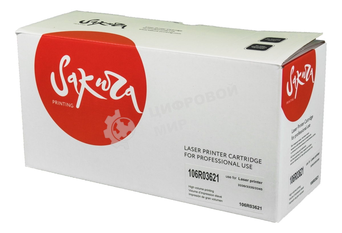 Картридж лазерный Sakura 106R03621 для Xerox WorkCentre 3335/3345, черный, 8500 к.