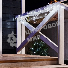 Гирлянда Neon-night Айсикл (бахрома) светодиодный, 1,8 х 0,5 м, белый провод, 220В, диоды белые