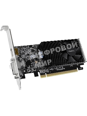Видеокарта Gigabyte GV-N1030D4-2GL NVidia GeForce GT 1030, 2Gb DDR4/64-bit, PCI-Ex16 3.0, DVI-Dx1, HDMI2.0bx1, LP, 2-slot cooler, Retail