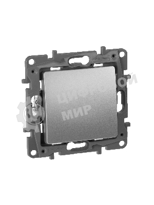 Переключатель одноклавишный, автоматические клеммы, Etika, 10AX, 250 В~, алюминий