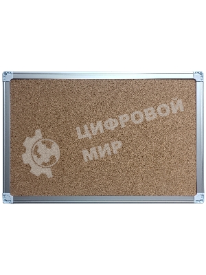 Доска офисная 654006-02 пробковая, 90х120см, 1 секция, 1 рабочая поверхность, алюминиевая рамка, кар
