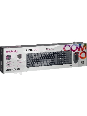 Комплект клавиатура+мышь Defender Line C-511 проводной, USB, 1000 DPI, чёрный
