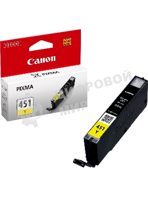 Картридж струйный CLI-451Y (6526B001) для Canon PIXMA iP7240/MG6340/MG5440, Желтый(Yellow), 344стр.