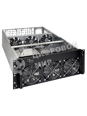 Корпус для майнинга ExeGate EX288960RUS Pro 8-650 без БП, 2*USB, 6*fan 120мм, места под: 8 видеокарт, 1 БП